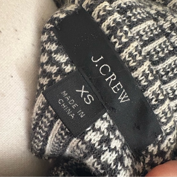 J CREW Sophie Open Front Sweater Blazer‎ in Glen Plaid Sz XS Cotton Wool - Picture 7 of 9